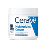 A jar of CeraVe Moisturizing Cream, a hydrating skincare product for dry skin.